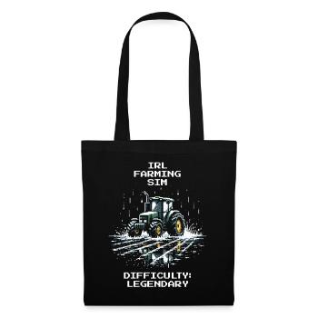 IRL Farming | Difficulty: Legendary - Tote Bag - black - Front