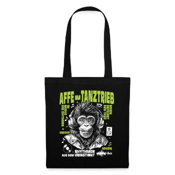 Kopfhörer Groove Shirt: Affen im Bassflow - Stoffbeutel - Schwarz - Vorne