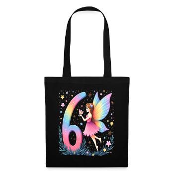 Douce Fée 6ème Anniversaire pour les filles - Sac en tissu - noir - Devant