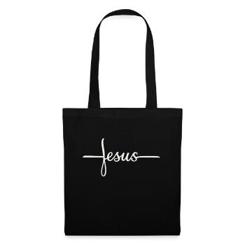 Conception du lettrage de la croix de Jésus - Sac en tissu - noir - Devant