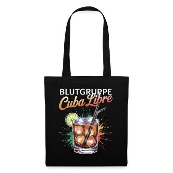 Blutgruppe Cuba Libre Cocktail Barkeeper - Stoffbeutel - Schwarz - Vorne
