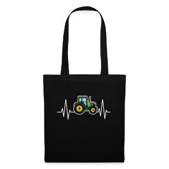 Conception du rythme cardiaque du tracteur - Sac en tissu - noir - Devant