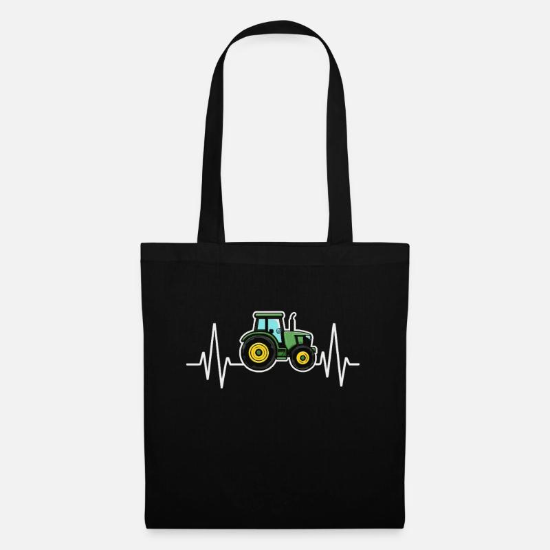 Traktor Herzschlag Design - Stoffbeutel - Schwarz