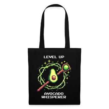 Level Up | Avocado Whisperer mit XP Power-Up - Stoffbeutel - Schwarz - Vorne