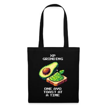 XP Grind | Avo Toast Level Up im Retro-Style - Stoffbeutel - Schwarz - Vorne