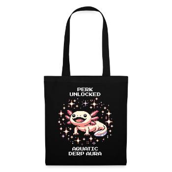 Axolotl Aura | Funny Amphibian Retro Pixel - Tote Bag - black - Front