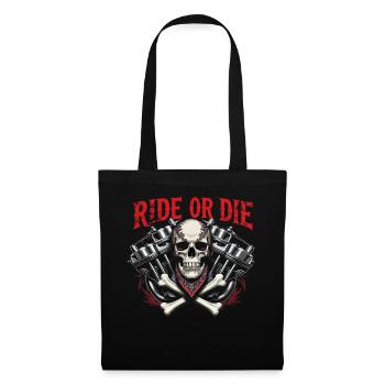 Motorcycle Skull Ride or Die Biker Chopper Rock - Tote Bag - black - Front