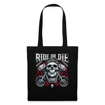 Motorcycle Skull Ride or Die Biker Chopper Rock - Tote Bag - black - Front