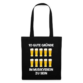 Musikverein Spruch Schützenfest Kapelle Bier Musik - Stoffbeutel - Schwarz - Vorne