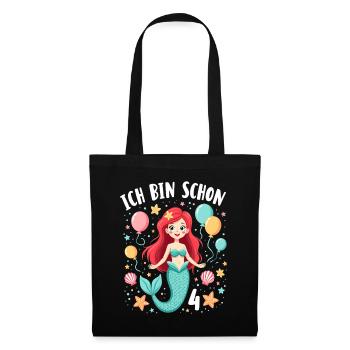 J’ai déjà 4 sirène fille d’anniversaire - Sac en tissu - noir - Devant