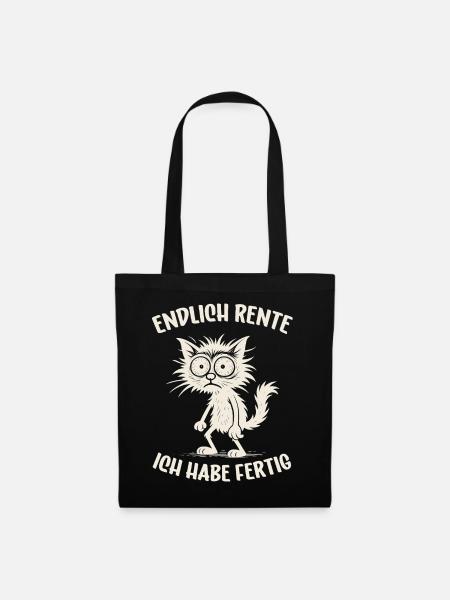 Rente Endlich Rente Ich habe fertig Renteneintritt - Stoffbeutel - Schwarz