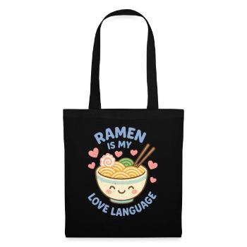 Ramen is my Love Language - Stoffbeutel - Schwarz - Vorne