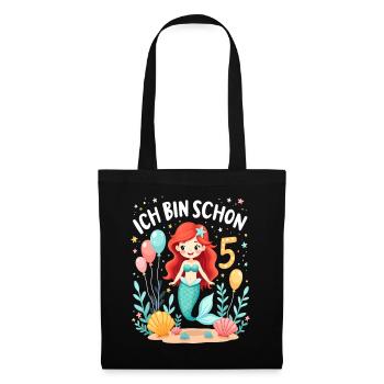 J’ai déjà 5 ans Sirène Birthday Girl - Sac en tissu - noir - Devant
