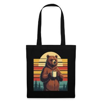 Grim Bear Coffee Mug Bears Coffee Tired - Tote Bag - black - Front