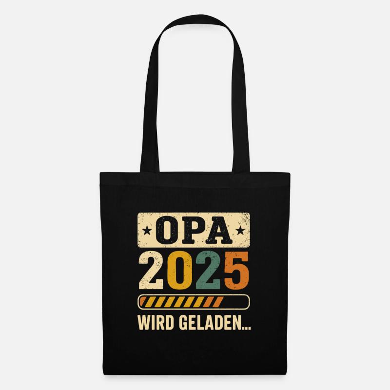 Opa 2025 wird geladen – Bald Opa Design - Stoffbeutel - Schwarz