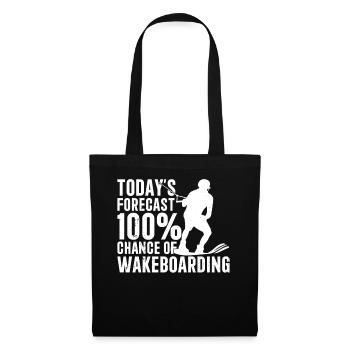 Les prévisions du jour 100 % de chance de Wakeboard Funny - Sac en tissu - noir - Devant