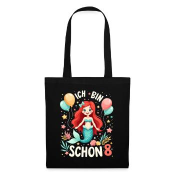 J’ai déjà 8 ans Sirène Birthday Girl - Sac en tissu - noir - Devant