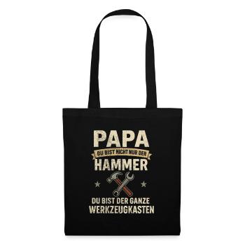 Papa – Tu es toute la boîte à outils - Sac en tissu - noir - Devant