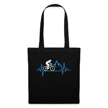 Battement de cœur en VTT – MTB Love - Sac en tissu - noir - Devant