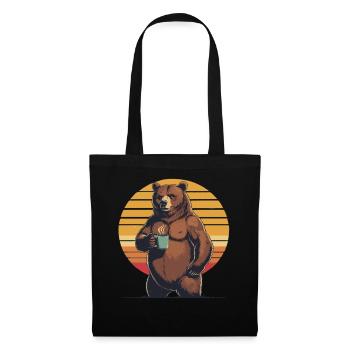 Grim Bear Coffee Mug Bears Coffee Tired - Tote Bag - black - Front