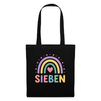 7e anniversaire arc-en-ciel coeur design - Sac en tissu - noir - Devant