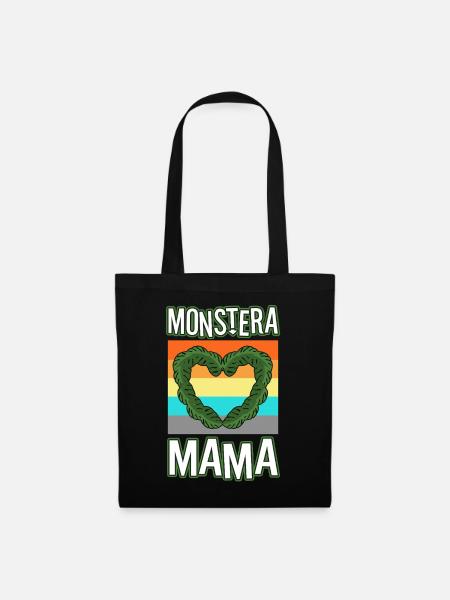 Monstera Mama - Stoffbeutel - Schwarz