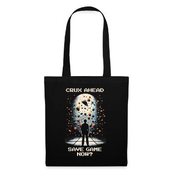 Crux ahead | Bouldering Pixel Art Kneebar - Tote Bag - black - Front