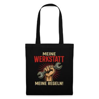 Mon atelier, mes règles ! - Sac en tissu - noir - Devant
