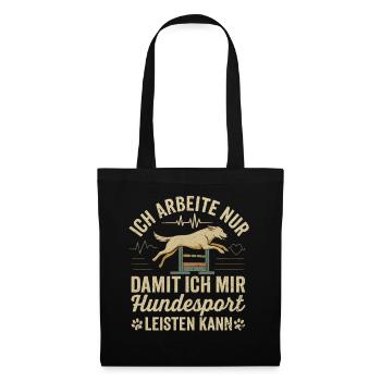 Hundesport Agility Job Motivation Hund Shirt - Stoffbeutel - Schwarz - Vorne