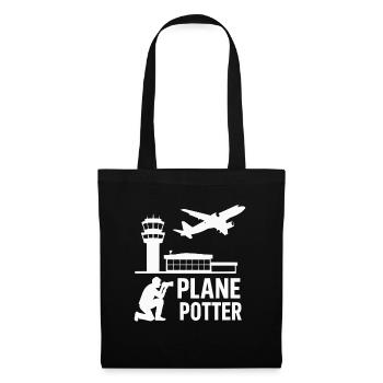 Plane – Flugzeugspotter Design - Stoffbeutel - Schwarz - Vorne