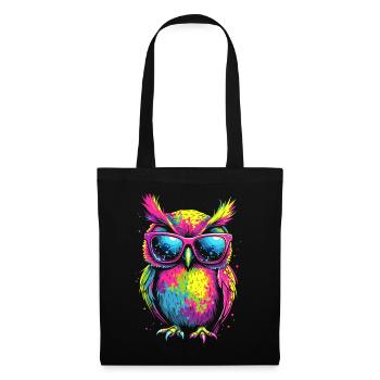 Owl Colorful Pop Art Owl Eagle Owl Rainbow Colors - Tote Bag - black - Front