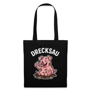 Dirty Pig – Funny Pig Shirt - Tote Bag - black - Front