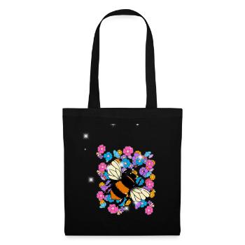 Abeille Rétro Abeilles Bourdon Fleur Enfants - Sac en tissu - noir - Devant