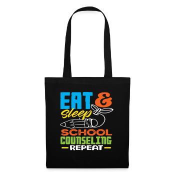 Eat Sleep School Counseling Repeat Motivation - Tote Bag - black - Front