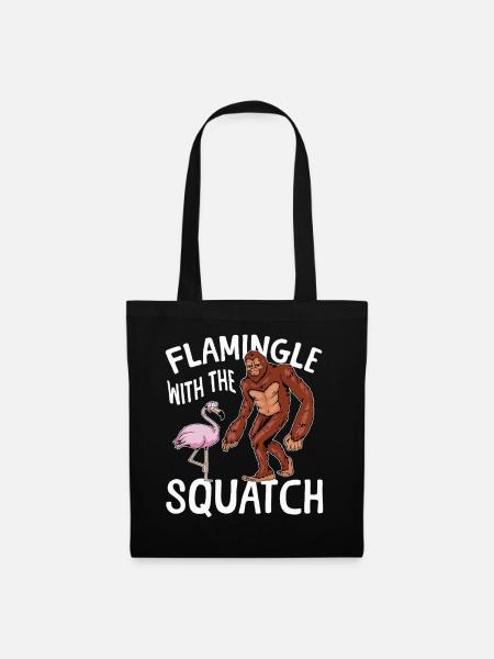 Squatch Bigfoot Sasquatch Flamingo - Stoffbeutel - Schwarz