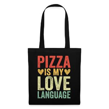 Pizza Is My Love Language - Stoffbeutel - Schwarz - Vorne