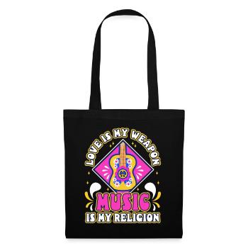 Love is my weapon, music is my religion. - Tote Bag - black - Front