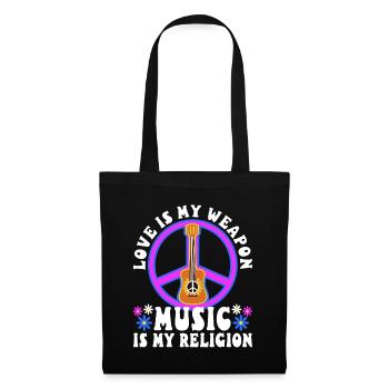 Love is my weapon, music is my religion. - Tote Bag - black - Front
