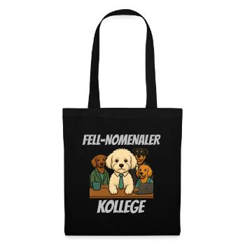 Fell-nomenaler Kollege – Bürohund Team Design - Stoffbeutel - Schwarz - Vorne