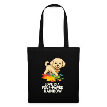 Love is a Four-Pawed Rainbow – Pride Dog - Tote Bag - black - Front