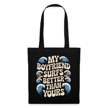 Surfez mon petit ami surfe mieux que le vôtre surfeur - Sac en tissu - noir - Devant