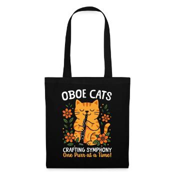 Oboe Woodwind Instrument Music Oboe Cat - Tote Bag - black - Front