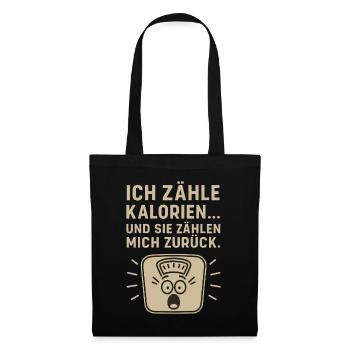 Compteur de calories balances disant T-shirt - Sac en tissu - noir - Devant