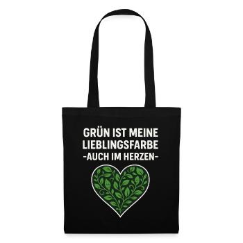 Le vert est ma couleur préférée de chemise en forme de cœur - Sac en tissu - noir - Devant
