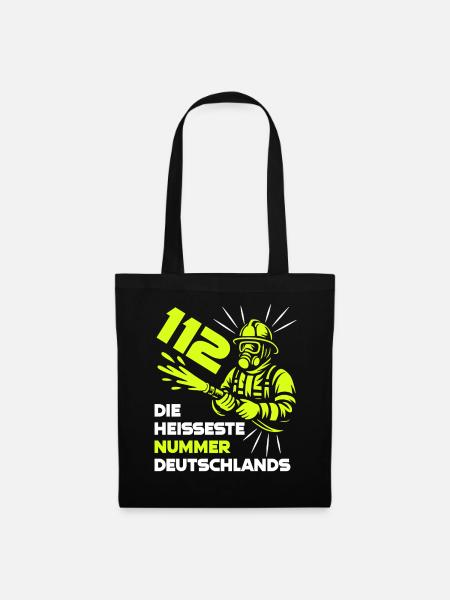 Feuerwehr - 112 - Die Heißeste Nummer Deutschlands - Stoffbeutel - Schwarz