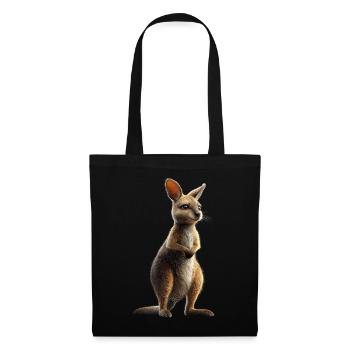 Wallaby Australie Outback Kangourou doux sauvage - Sac en tissu - noir - Devant