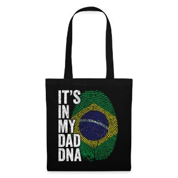 Brasilien Flagge Brasilianischer Papa Fußabdruck - Stoffbeutel - Schwarz - Vorne