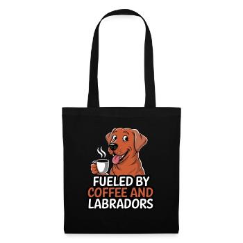 Alimenté par le café et les labradors - Sac en tissu - noir - Devant