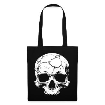 Abstract skull with cracks - Tote Bag - black - Front