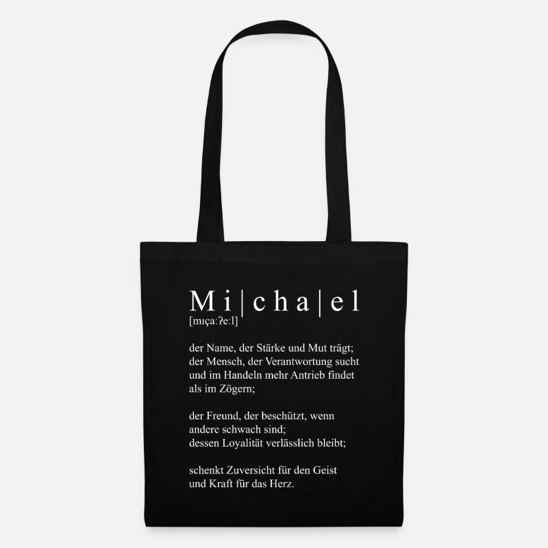 Name abstrakt Typografisch Weiß - Stoffbeutel - Schwarz